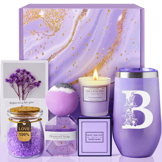 Birthday Gifts for Women, Personalized Gifts for Mom Sister Best Friend Wife Girlfriend, Unique Spa Relaxing Gift Baskets for Women Who Have Everything, Get Well Gifts, Self Care Gifts (B)