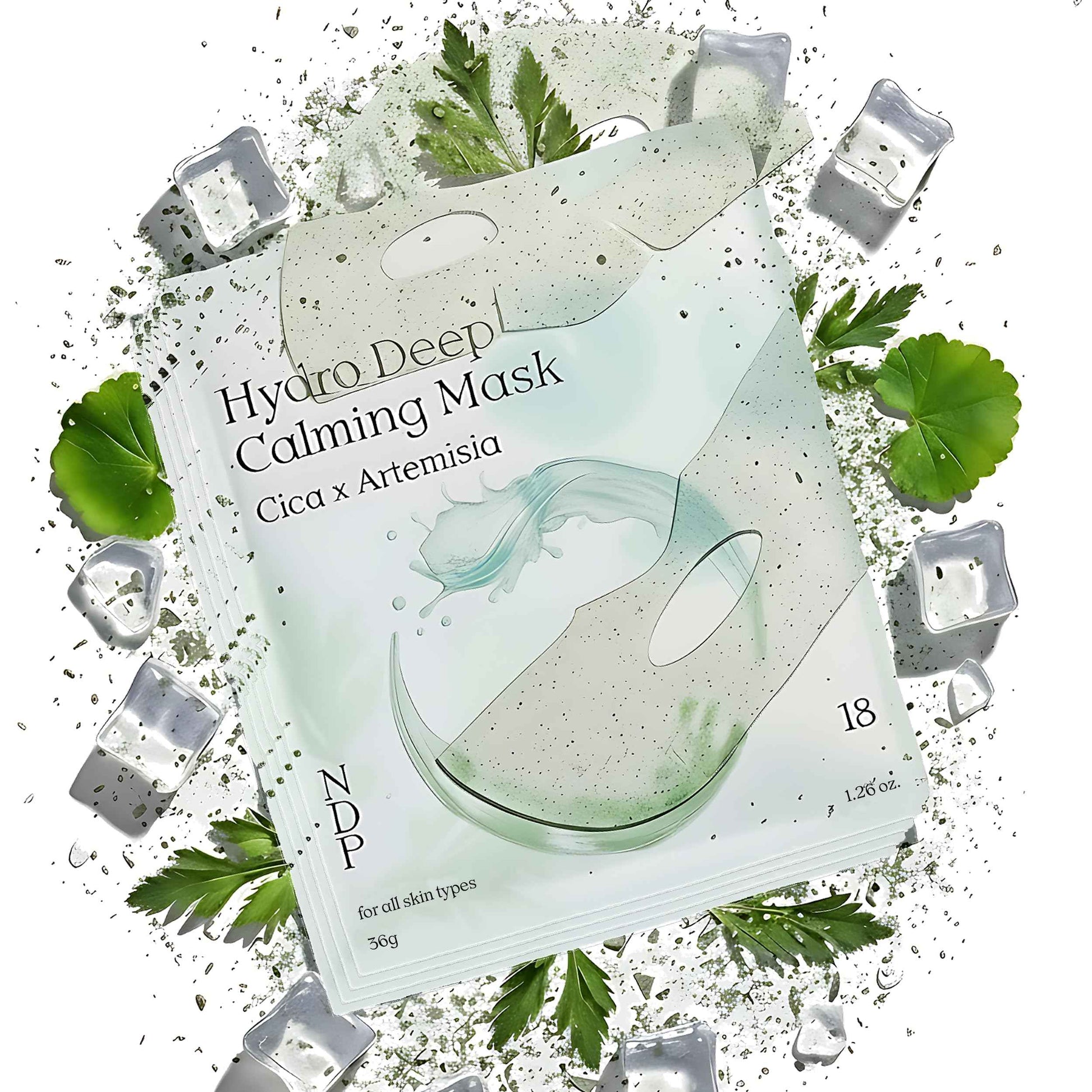NDP Collagen Cica Cooling Hydro Mask – World’s First Freeze-Ready Hydrogel Face Mask with 55,000Da Vegan Collagen, Real Mugwort & Centella – Korean Mask for Sensitive Skin (36g x 4ea)