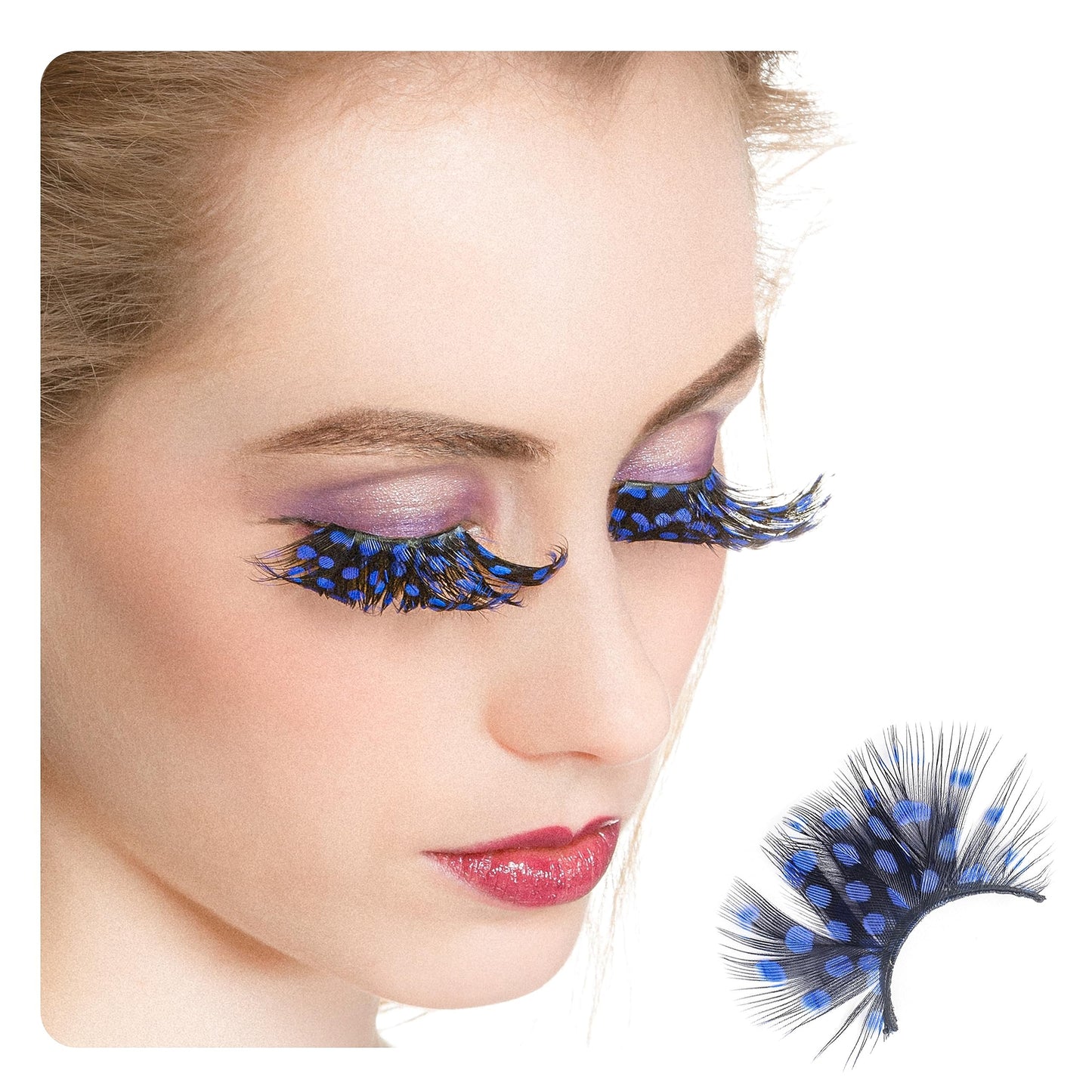 Dorisue Mermaid Party Lashes Anime lashes Blue Eyelashes Dark Blue colored Cosplay blue vessel lashes 3d False Eyelashes Extension for Women Girls Night show Costume lashes for woman