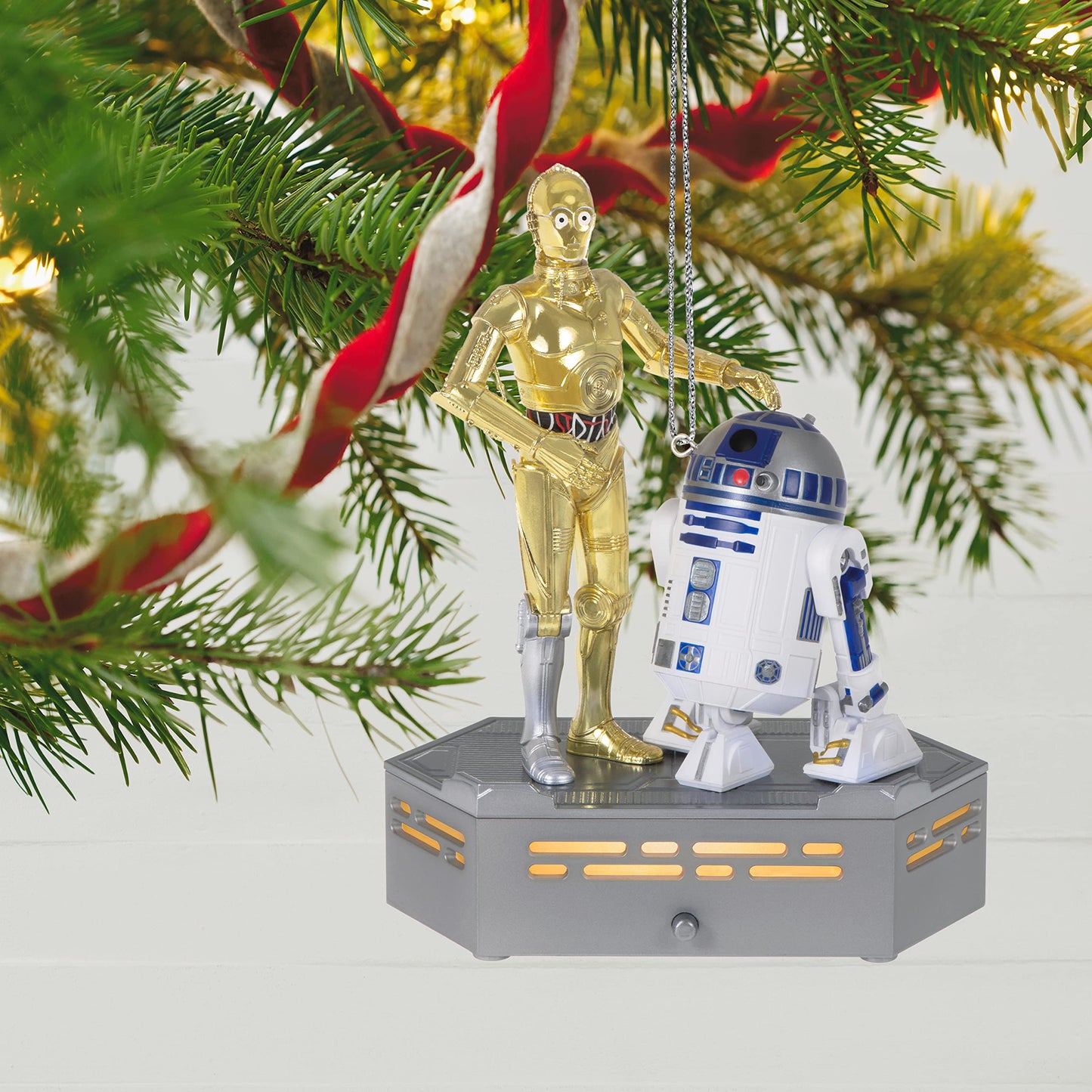 Hallmark Keepsake Christmas Ornament 2022, Star Wars: A New Hope Collection C-3PO and R2-D2, Light and Sound, May The 4th