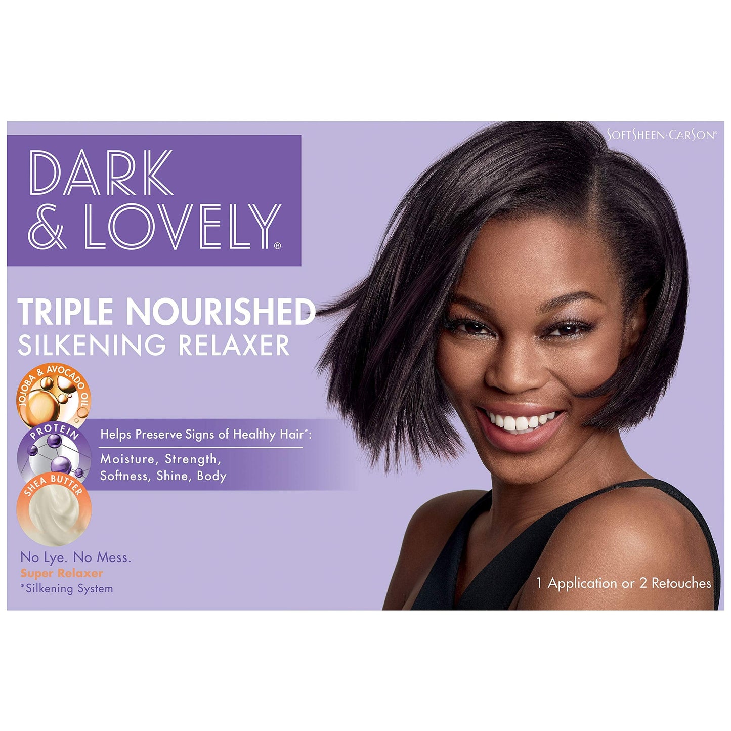 Dark and Lovely Healthy-Gloss 5 Shea Moisture No-Lye Relaxer Kit, Super 1 ea (Pack of 2)