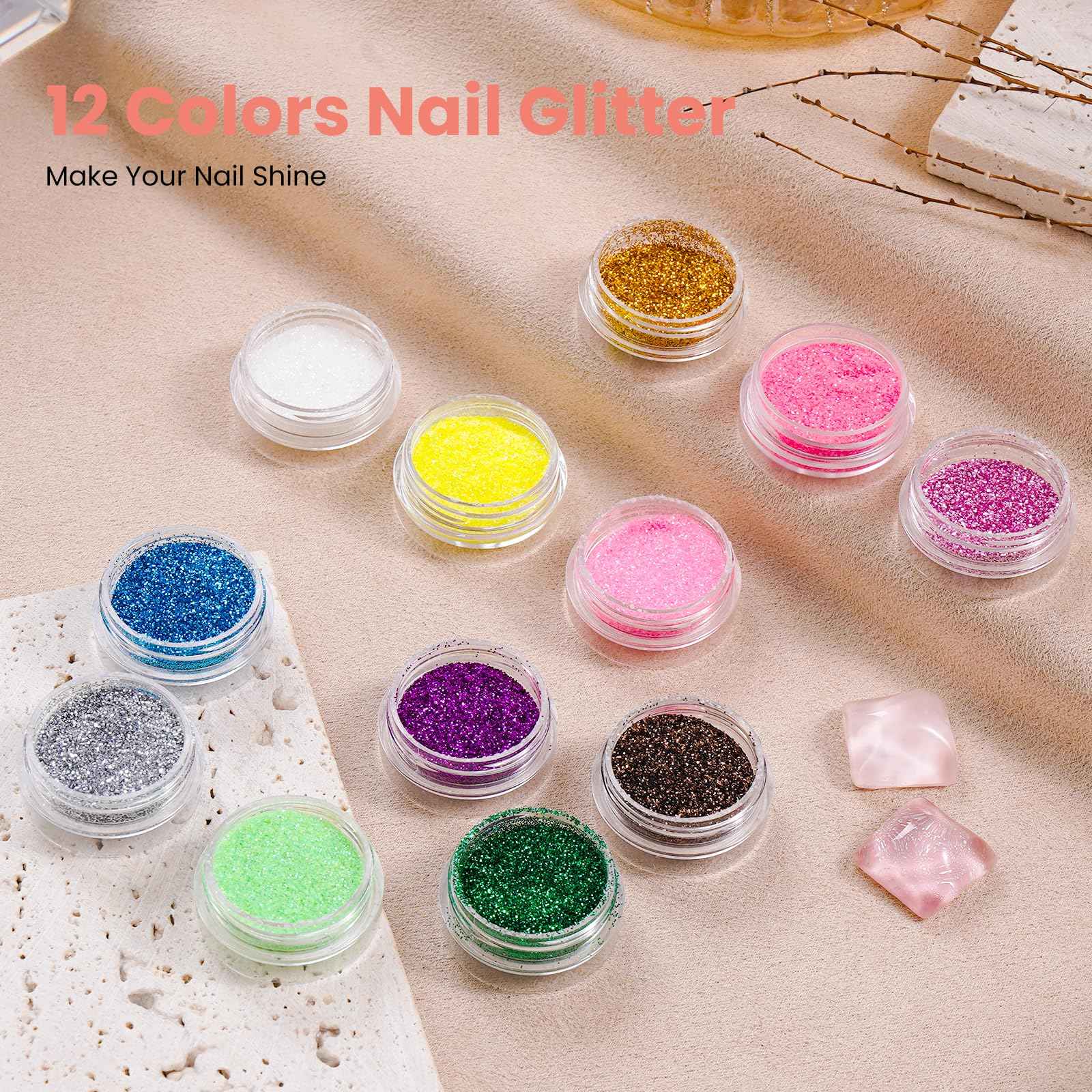 Nail Kit for Beginners with Everything: Practice Hand Acrylic Nail Set Professional Powder Drill Liquid Starter Kits with U V Lamp in Cosmetic Gift Bag for Women Salon Home (Pink)