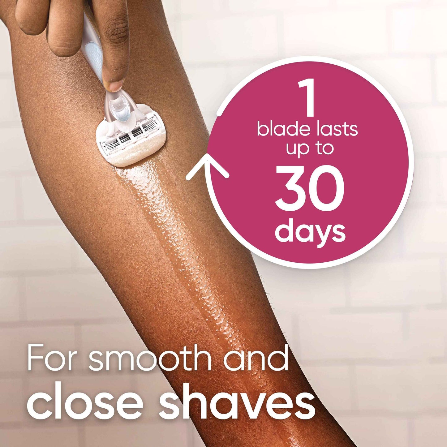 Gillette Venus Comfortglide plus Olay Sugarberry Women's Razor with Rose Gold Metal Handle + 4 Blade Refills, Holiday Gifts for Women