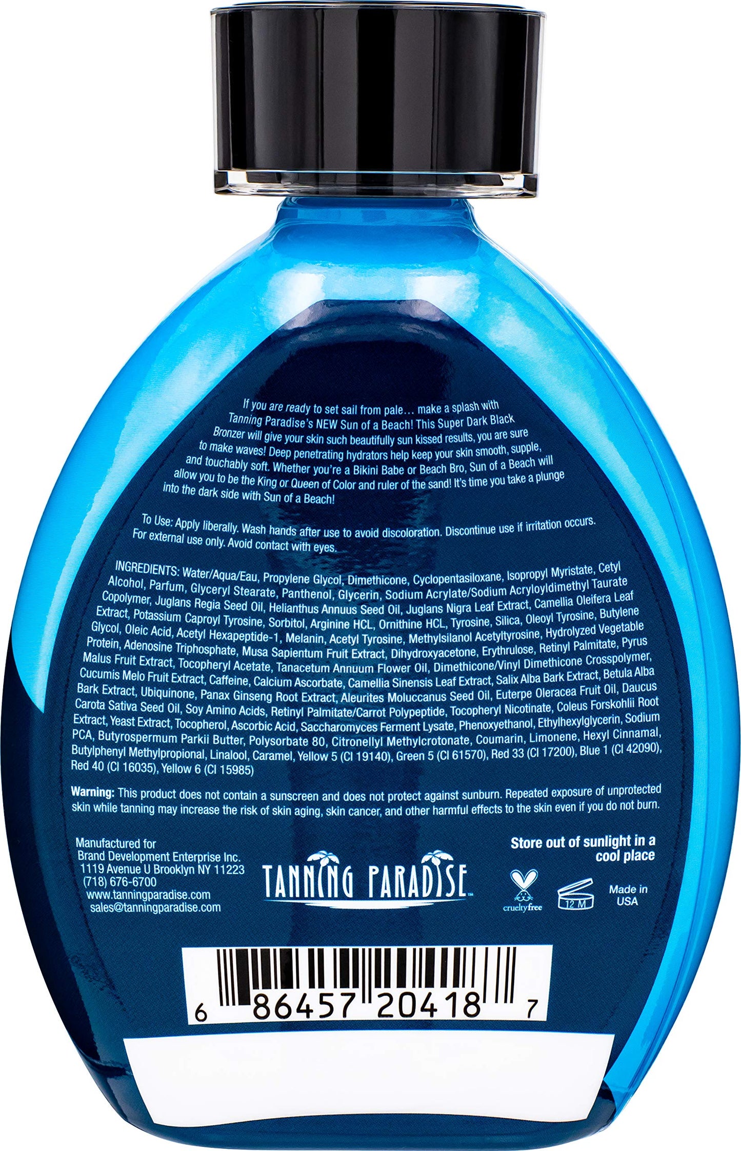 Tanning Paradise Sun of a Beach Instant Black Bronzing | Vitamin Rich Tanning Lotion 13.5oz