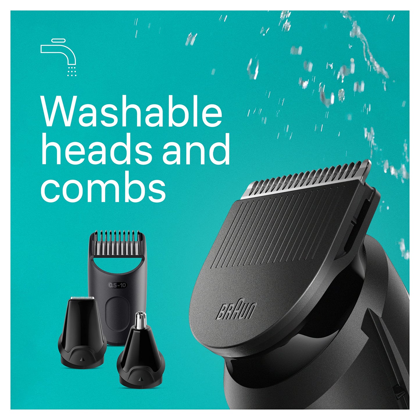 Braun All-in-One Style Kit Series 3 3460, 6-in-1 Trimmer for Men with Beard Trimmer, Ear & Nose Trimmer, Hair Clippers & More, Ultra-Sharp Blade, 40 Length Settings, Washable