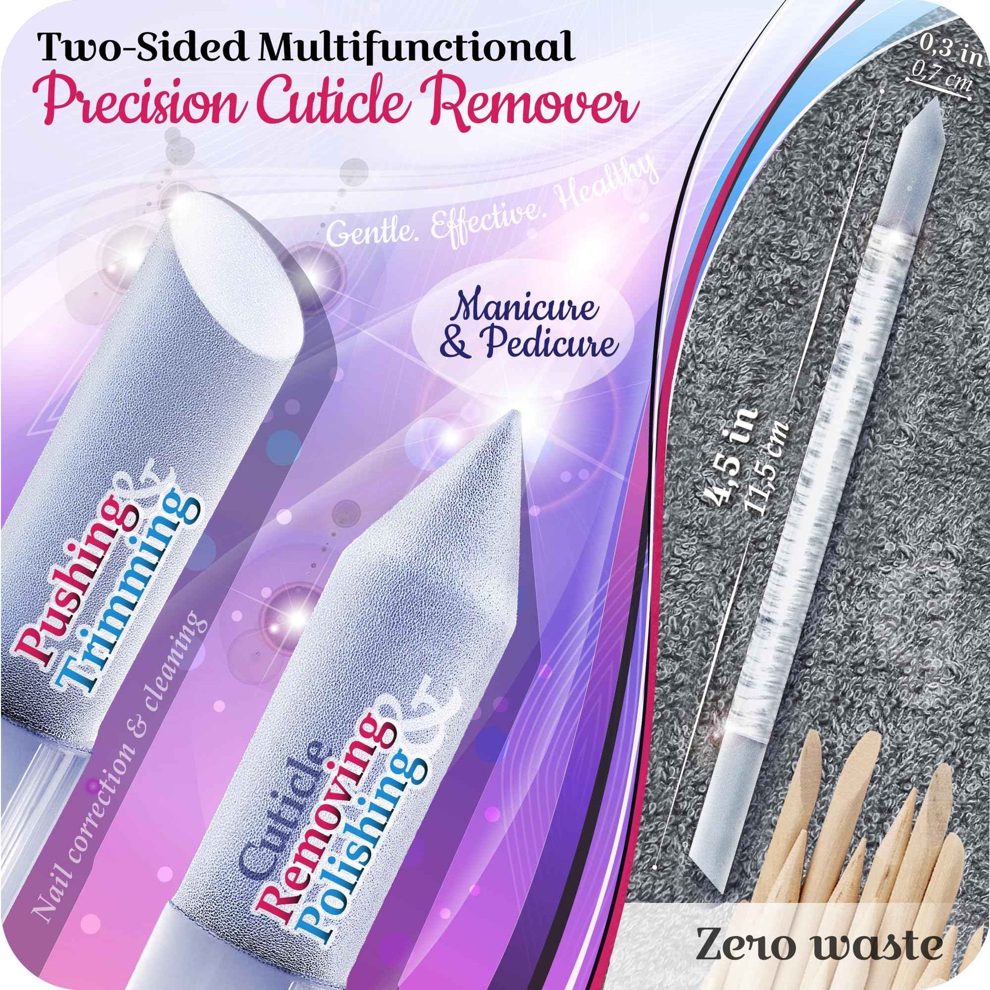 GLADZY Czech Glass Nail File Set with Glass Nail Shiner & Cuticle Pusher– 3 pcs Manicure Kit with Case, Multi-Functional Nano Buffer, Manicure Stick, Etched Crystal File for Natural Nails, Made in EU