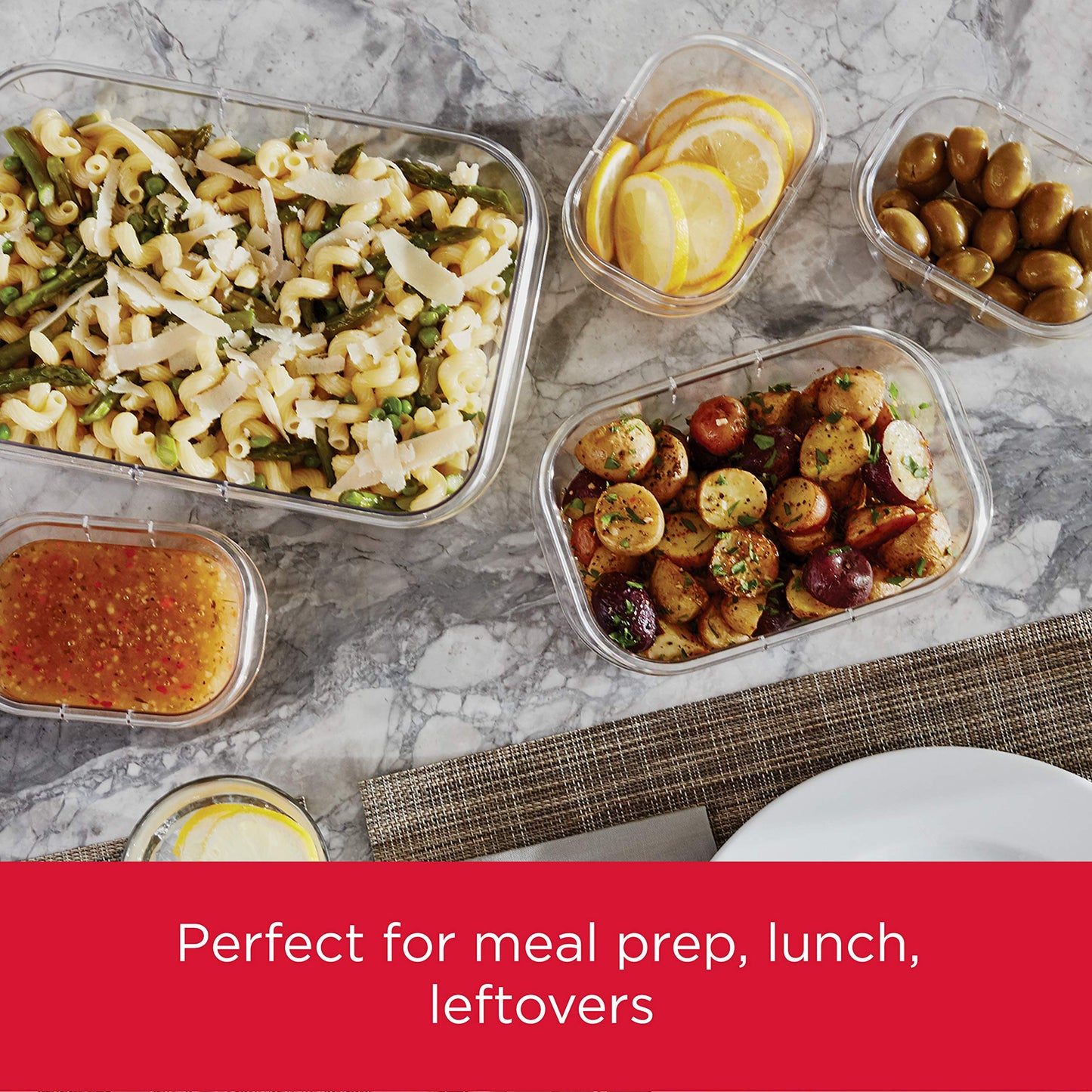 Rubbermaid Brilliance BPA-Free 3 Set Food Storage Containers with Lids, Removable Trays, Airtight, Leak-Proof, Ideal for Meal Prep, Lunch, and Leftovers