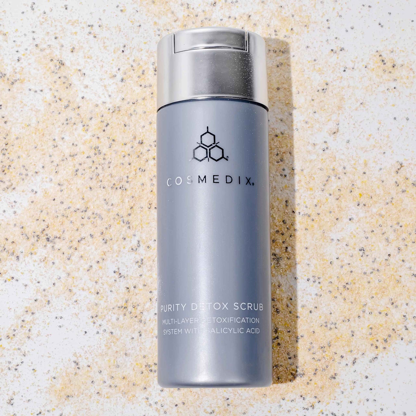 COSMEDIX Purity Detox Face Scrub - Gentle, Multi-Layer Facial Detox Treatment Exfoliates & Cleanses Skin of Dirt, Oil, Impurities & Clogged Pores - AM & PM Dry Powder Scrub with Salicylic Acid