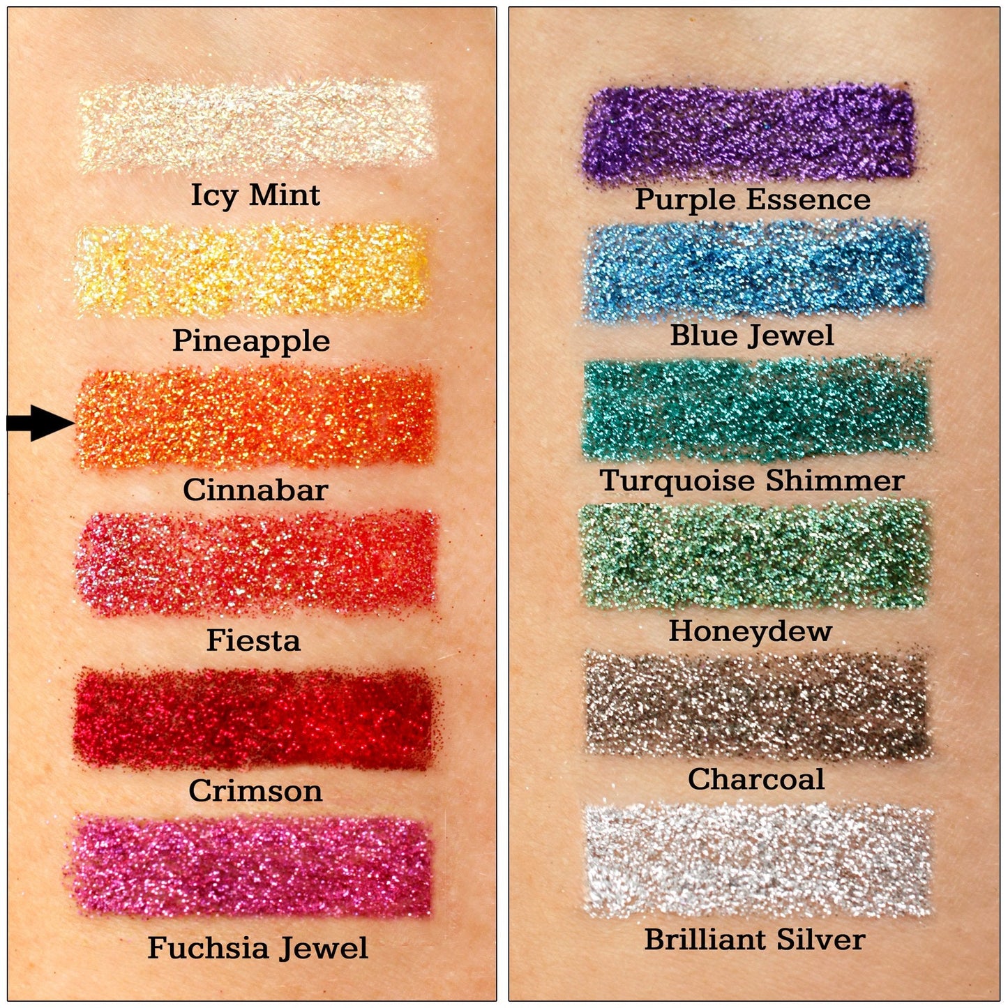 GLITTIES - Cinnabar - Cosmetic Grade Extra Fine (.006") Loose Glitter Powder Safe for Skin! Perfect for Makeup, Body Tattoos, Face, Hair, Lips, Soap, Lotion, Nail Art - (10 Gram Jar)