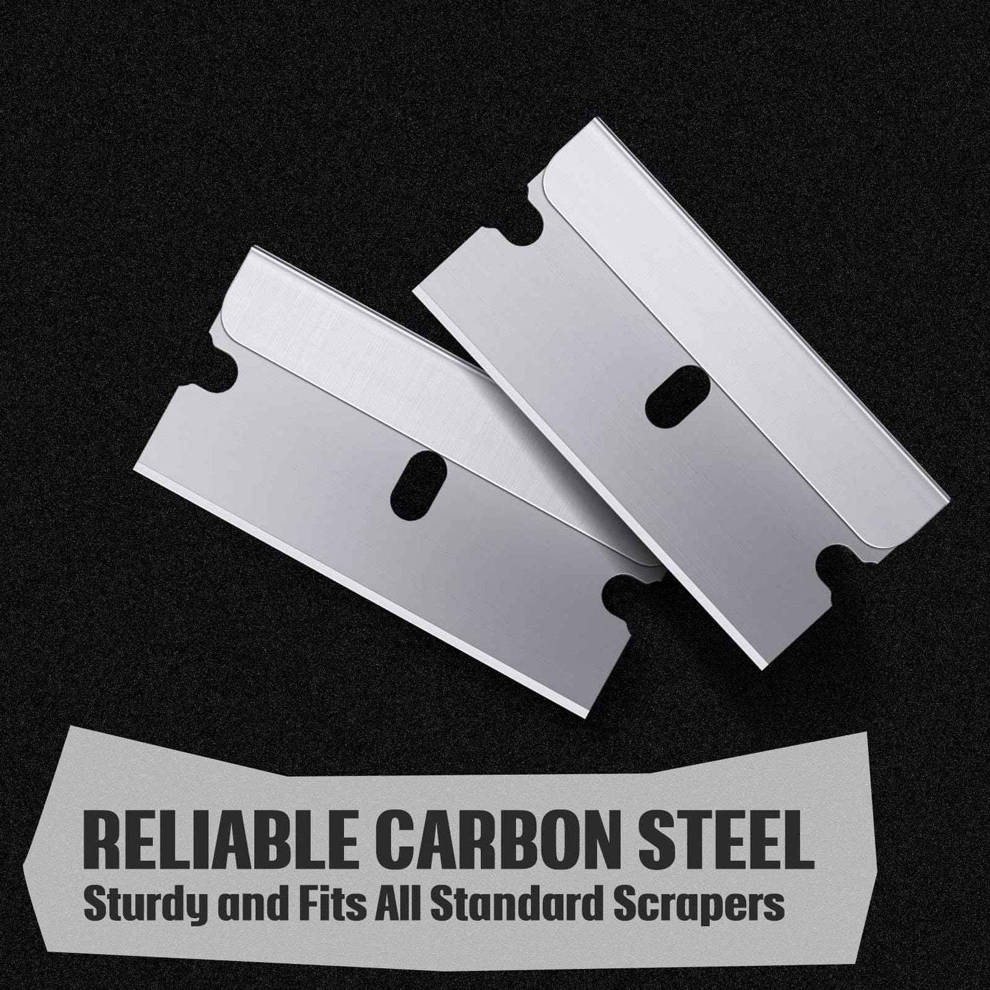 Lasnten 500 Pcs Single Edge Razor Blades, Industrial Scraper Razor Blades Safety Straight Edge Replacement Box Cutter Blade for Glass Paint Scraper, Removing Labels, Decals, Stickers