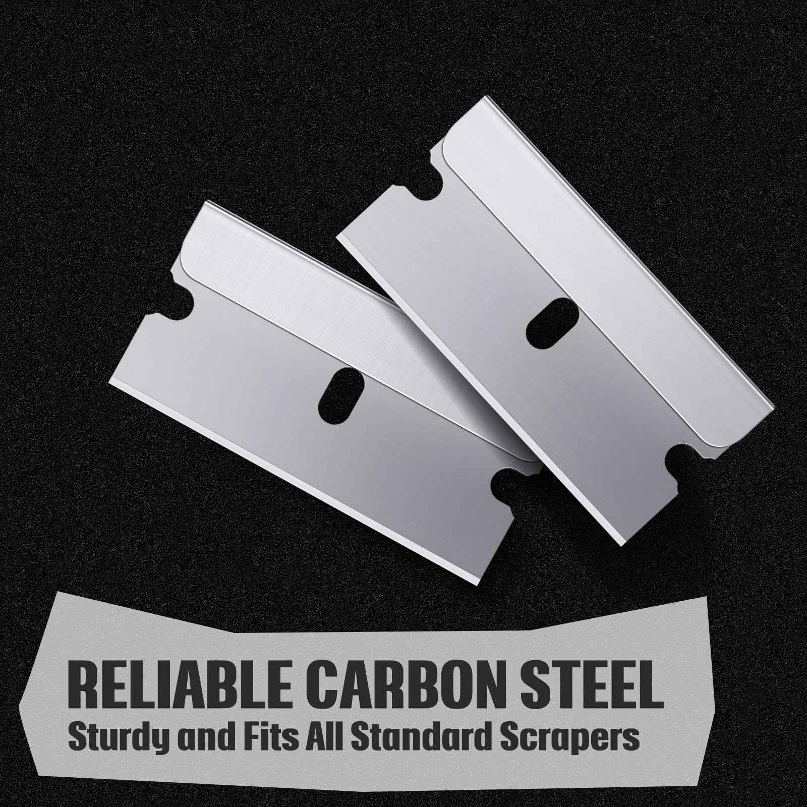 Lasnten 500 Pcs Single Edge Razor Blades, Industrial Scraper Razor Blades Safety Straight Edge Replacement Box Cutter Blade for Glass Paint Scraper, Removing Labels, Decals, Stickers