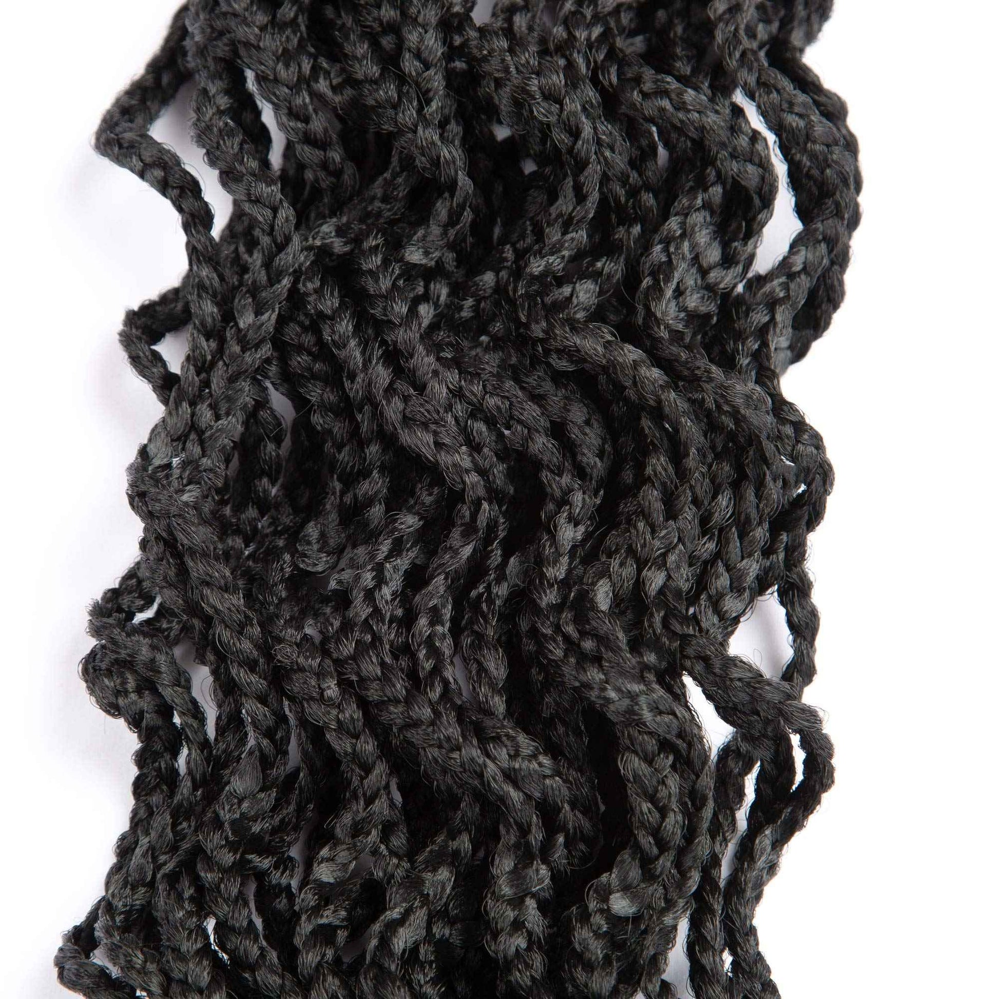 18 Inch Goddess Box Braids Crochet Braids Hair with Full Curly Braids Synthetic Premium Fiber Braiding Hair 5Packs/Lot 1B#