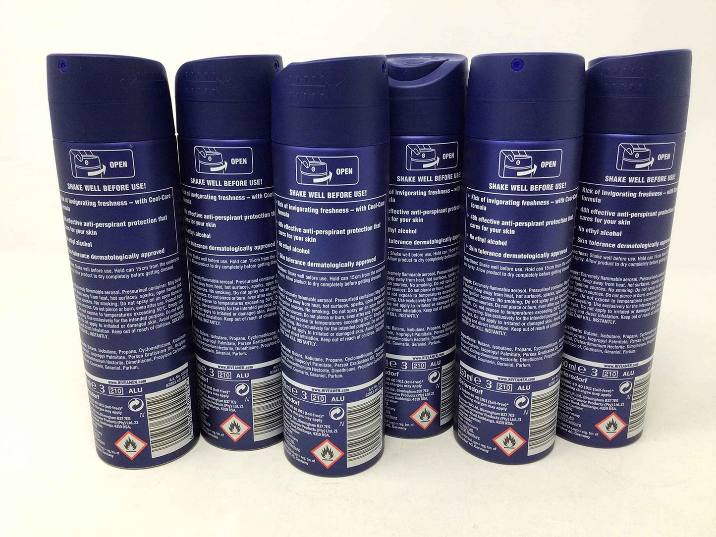 6 x Nivea Men Cool Kick 48h Anti-Perspirant 150ml by Nivea Men