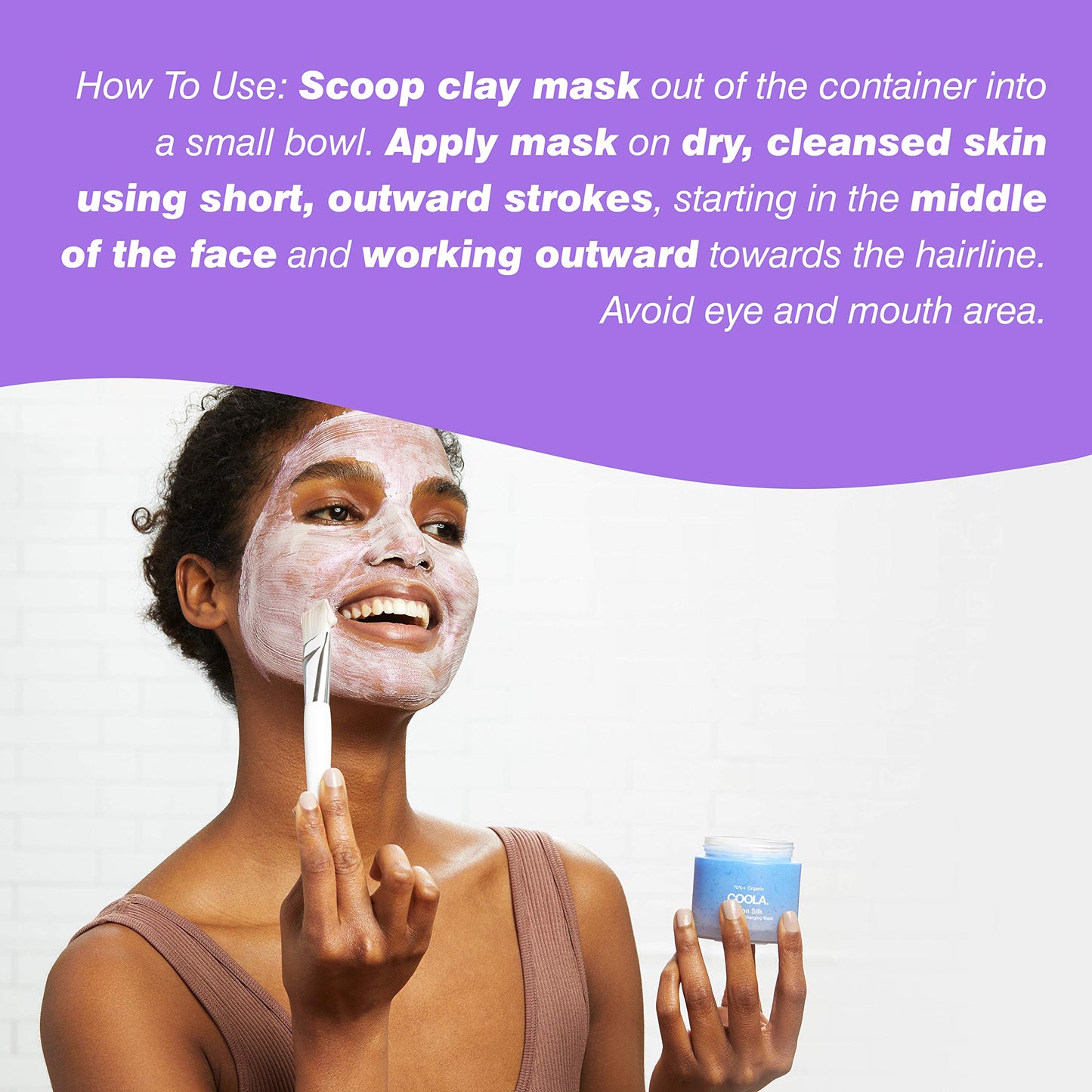 COOLA Moon Silk Face Mask Cleansing Brush for Skin Barrier Protection, Applicator for Moon Silk Face Moisturizer Mask