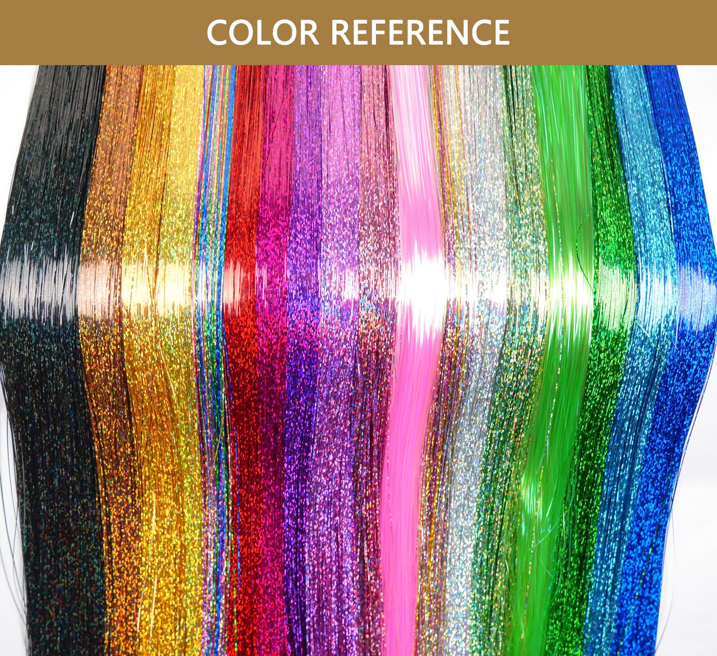 LyoRuSi 36 Inches Hair Tinsel Kit - Fairy Hair Tinsel with Tools 2200 Strands Hair Tinsel Heat Resistant Safe 5 Colors (Macaron Color) Glitter Tinsel Hair Extensions