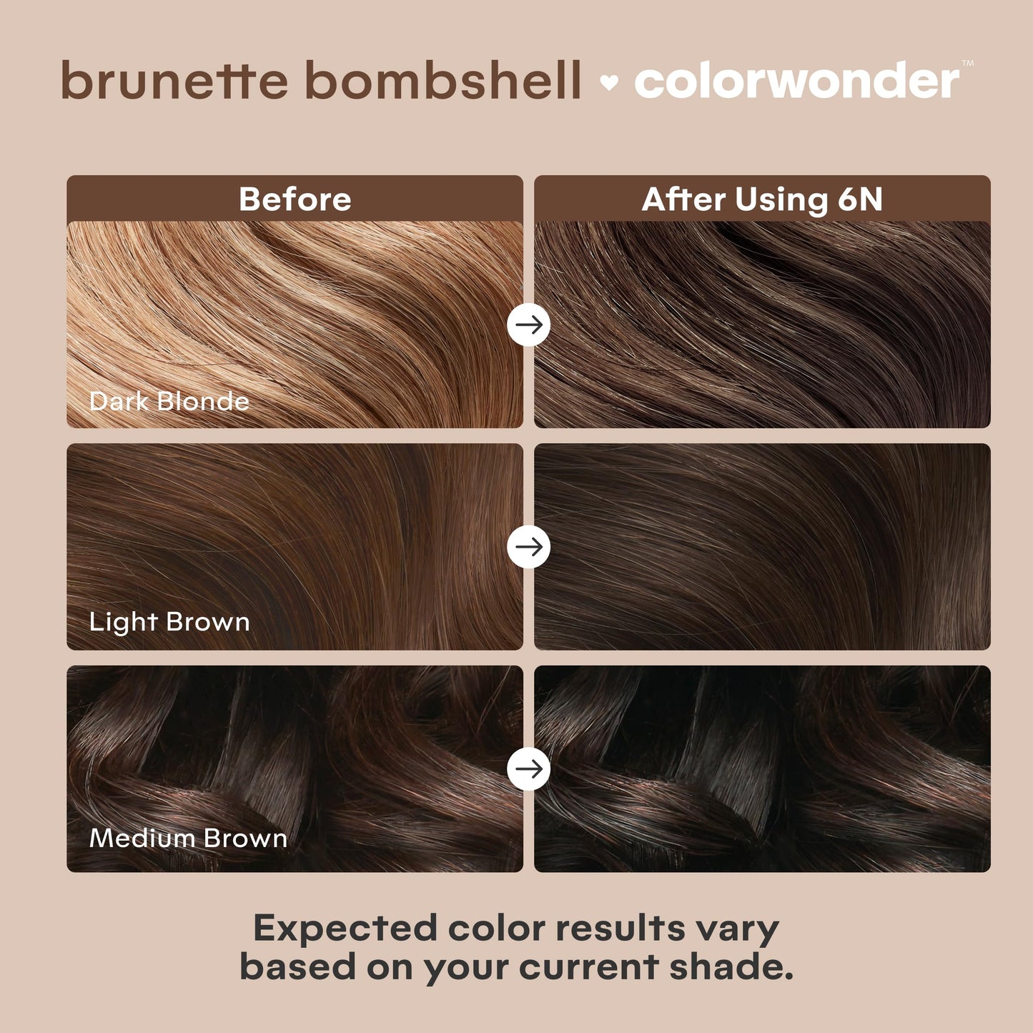 Madison Reed colorwonder Demi-Permanent Hair Color, Effortless At-Home Hair Dye, Ammonia-Free, Cruelty-Free, Brunette Bombshell (6N Medium Brown), Pack of 1