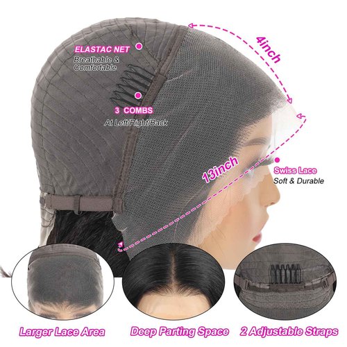 Bob Wig Human Hair 13x4 Frontal Lace Wig 12 Inch Hd Lace Front Wigs Human Hair 180 Density Bob Wig Glueless Human Hair Wig Short Human Hair Wigs for Women Pre Plucked With Baby Hair Natural Color