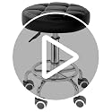 PU Leather Rolling Stool Height Adjustable Swivel Seat with Footrest