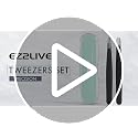 Black 2 Pack Eyebrow Tweezers Set - Slant & Point Tips for Precision Grooming