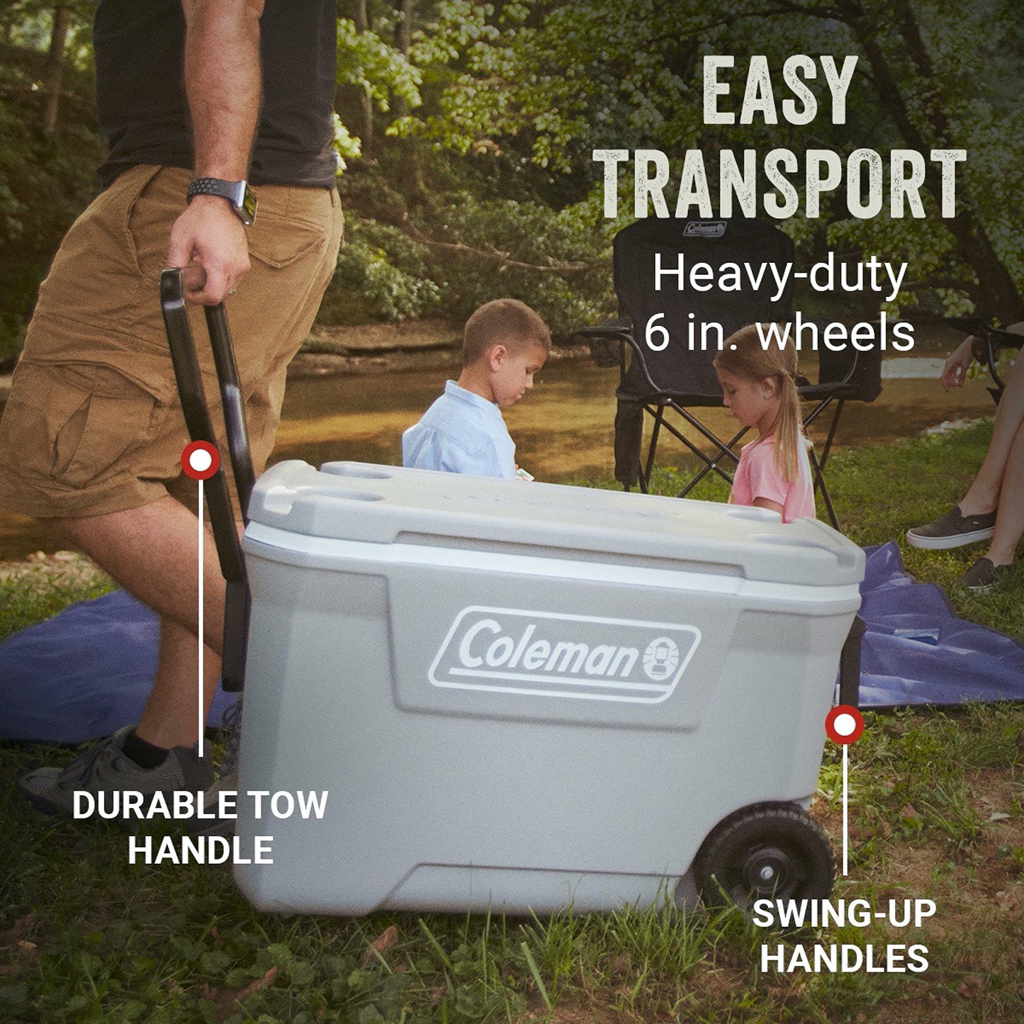 Coleman Ice Chest | 316 Series 62 Quart Wheeled Cooler, Rock