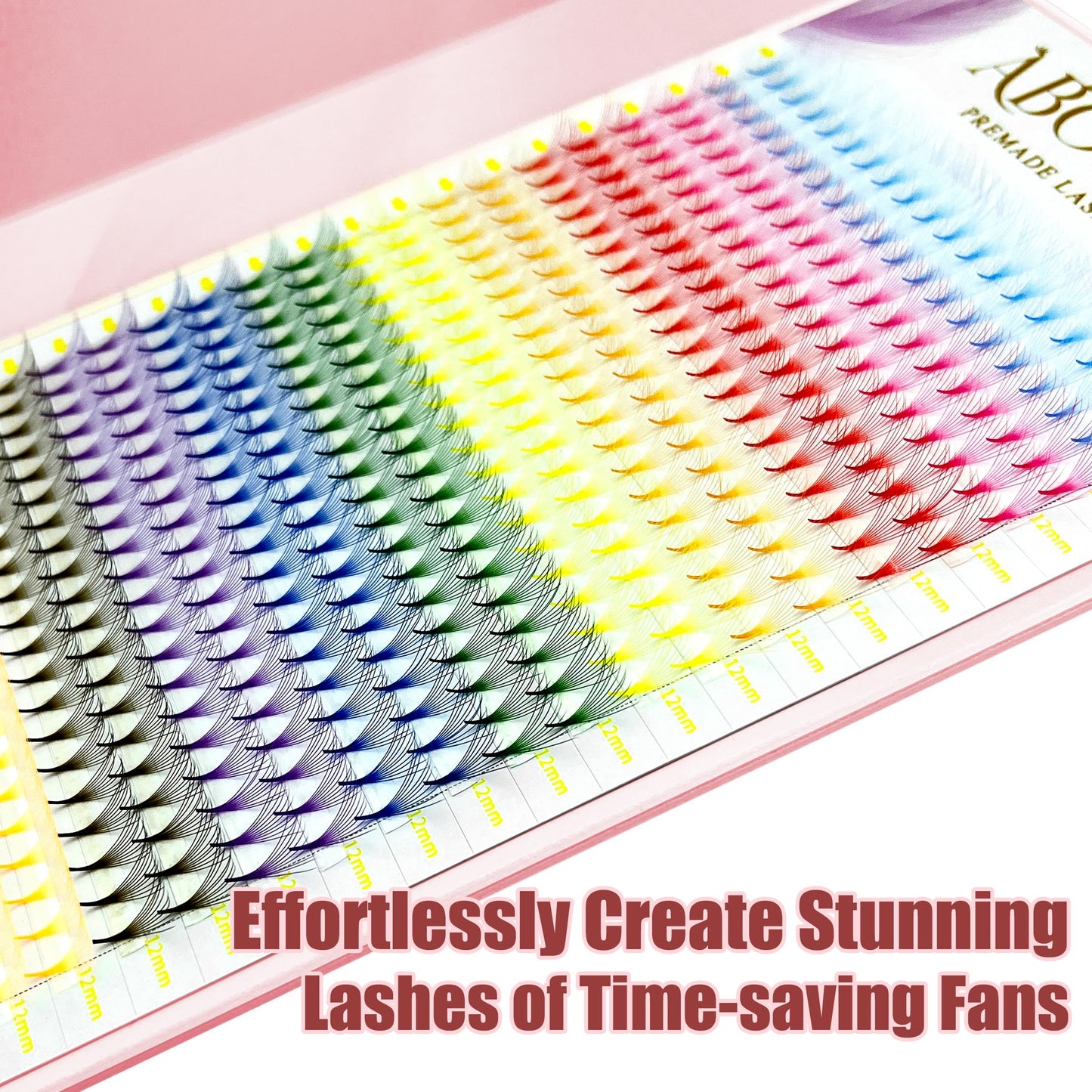 ABONNIE Colored Lash Extensions,400 pcs Mix Color Premade Fans Eyelash Extension,10D 15mm Promade Eyelash Fans, C Curl Lash Extension, Premade Lash Fan Cashmere Colored Lash Extension(10D 0.07-C 15mm)