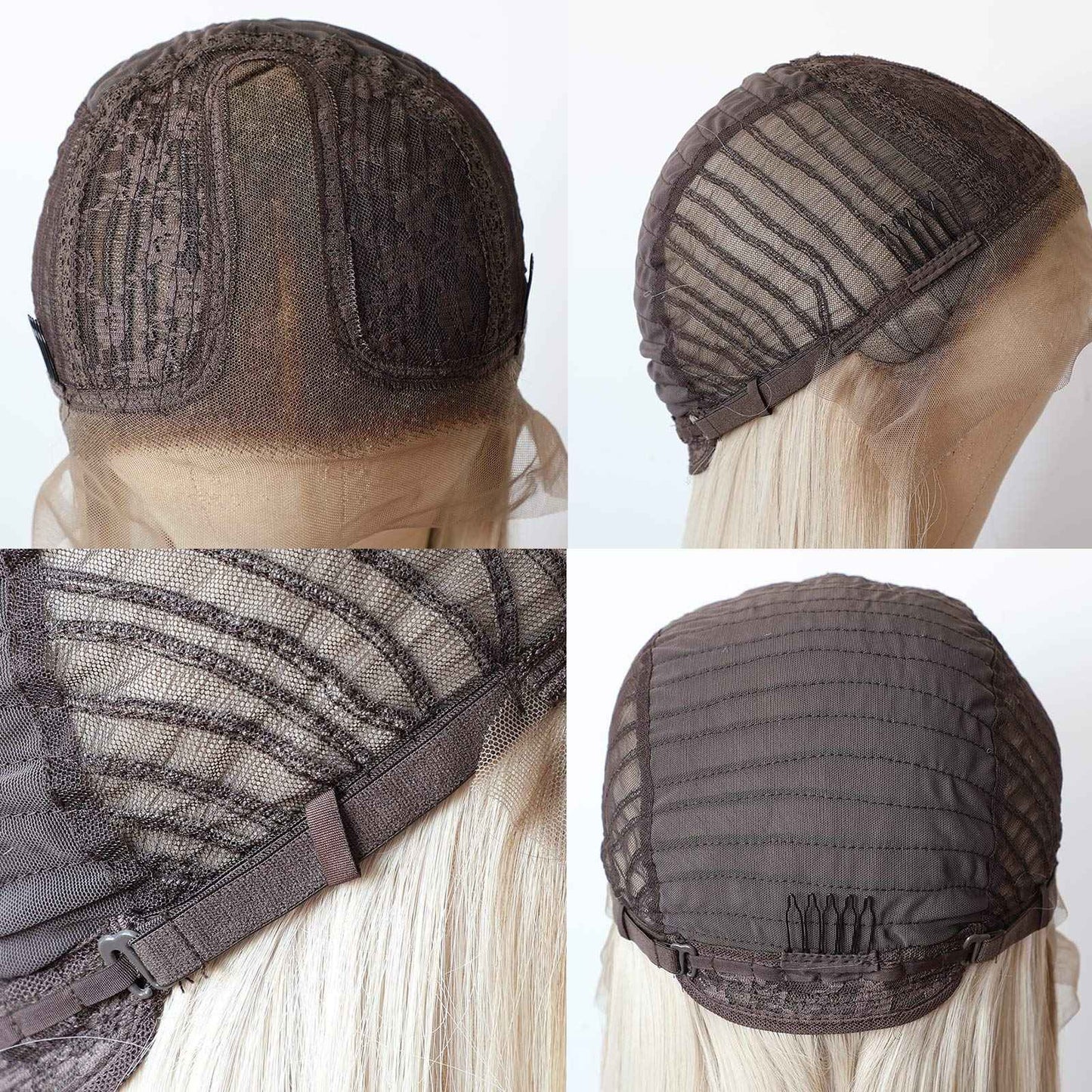 TaBeWay Black Straight Synthetic Lace Front Wig with Adjustable Straps, 24 Inches, Heat Resistant up to 160 Degrees Centigrade