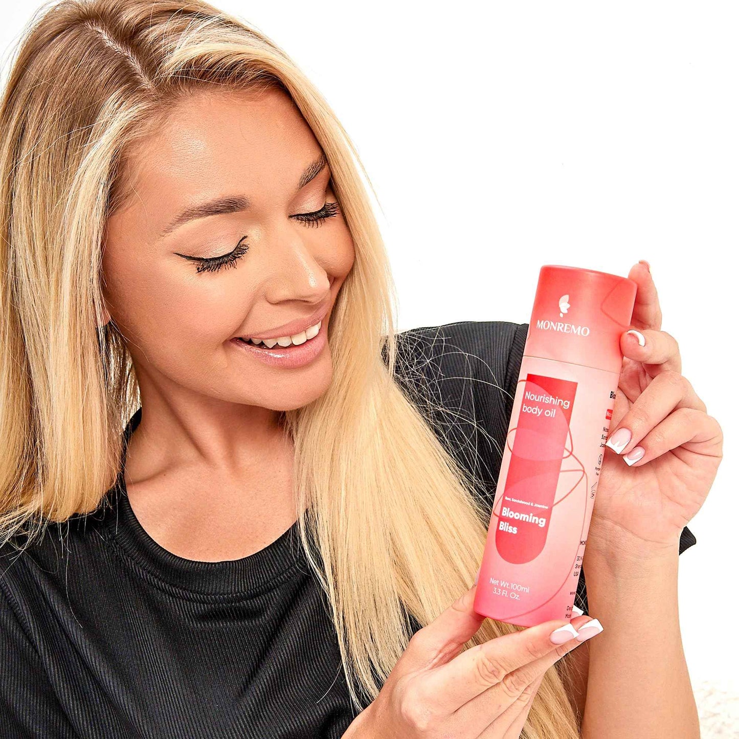 MONREMO Nourishing Body Oil | Hydrating Squalane, Sweet Almond, Rose, Sandalwood & Jasmine Extracts, Apricot Kernel, Safflower & Castor Oils, Fast-Absorbing Moisturizer for Dry Skin, After Shower Care