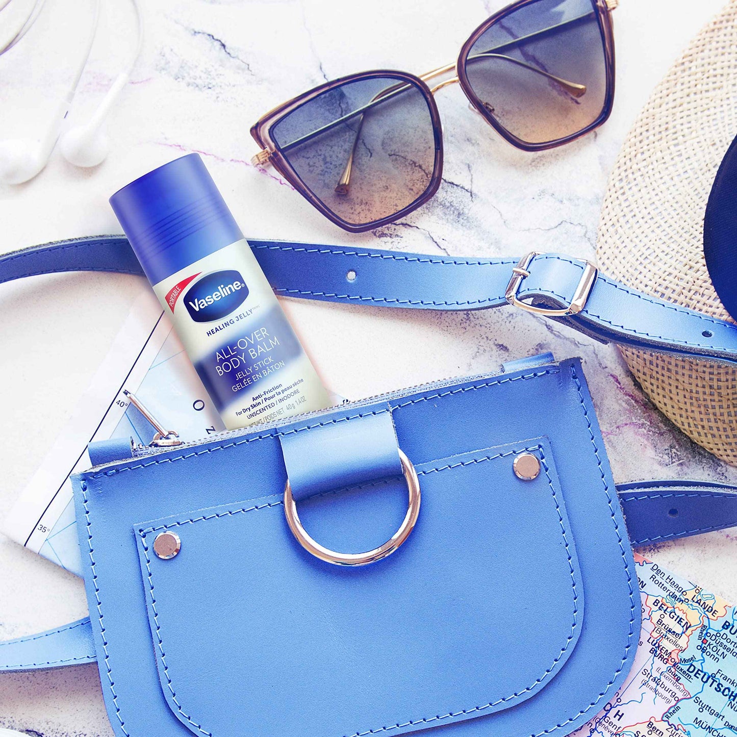 Vaseline Intensive Care Essential Healing Body Lotion, 20.3 oz, Bundled with Petroleum Jelly Original, 7.5oz, and All-Over Body Balm Stick, 1.4 oz - Pack of 3, Moisturizing Skin Care