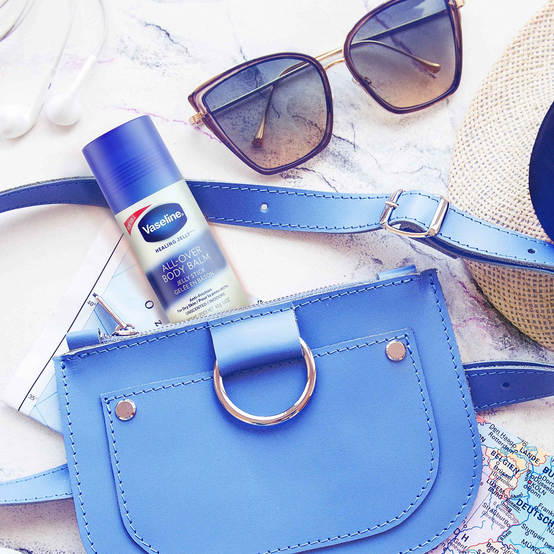 Vaseline Intensive Care Essential Healing Body Lotion, 20.3 oz, Bundled with Petroleum Jelly Original, 7.5oz, and All-Over Body Balm Stick, 1.4 oz - Pack of 3, Moisturizing Skin Care