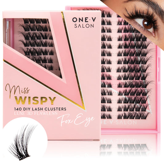 One V Salon, 140 Pc, 10-18mm Luxe Lash Fox Eye, Fluffy 3D, DIY Eyelash Clusters