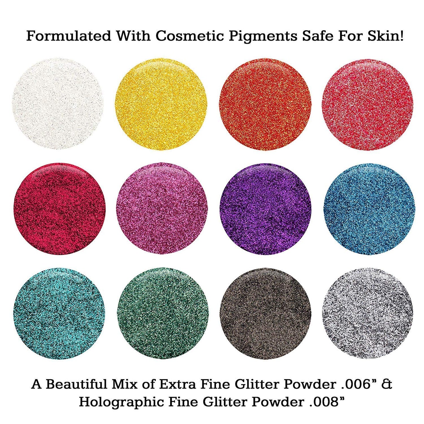 GLITTIES - Blue Jewel - Cosmetic Grade Fine (.008") Loose Glitter Powder Safe for Skin! Perfect for Makeup, Body Tattoos, Face, Hair, Lips, Soap, Lotion, Nail Art - (10 Gram Jar)