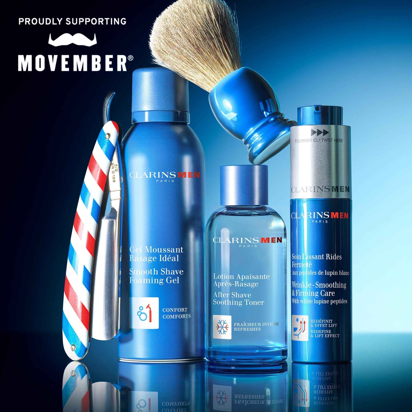 CLARINSMEN Smooth Shave Foaming Gel | Moisturizing Shave Gel for Men| Soothes and Softens| Energizes Skin| Conditions Beard Hair | Helps Protect Against Irritation and Razor Burn | 5.0 Ounces