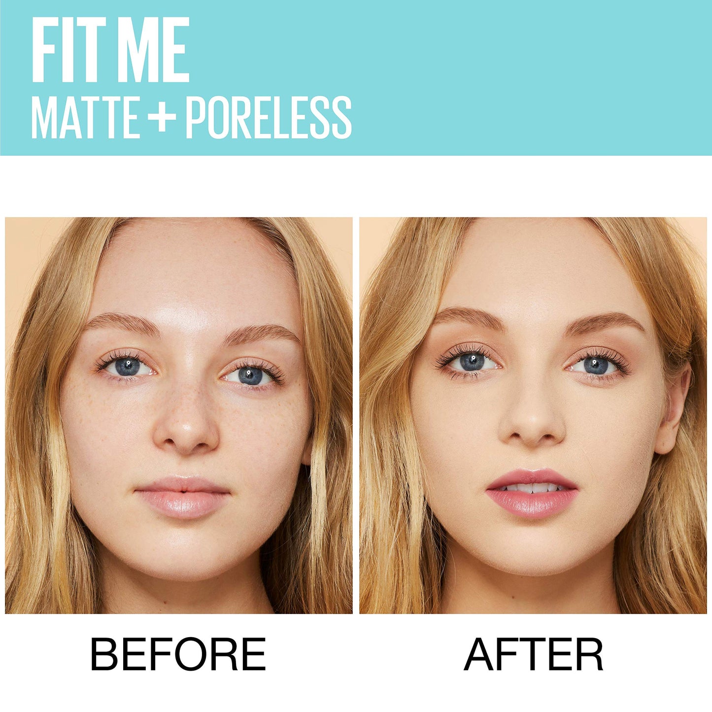 Maybelline Fit Me Matte + Poreless Liquid Foundation Makeup, Porcelain, 2 COUNT Oil-Free Foundation