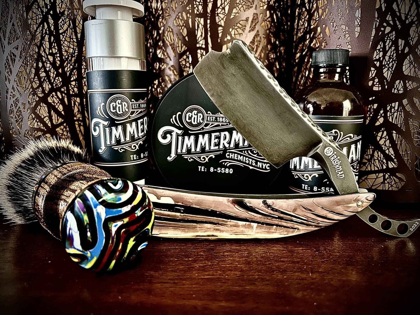 WhollyKaw Shaving Soap | Luxury Dense, Rich & Creamy Lather Tallow Wet Shave Puck Notes of Oud and Woods, Cashmeran, Cedarwood, Musk, Patchouli | Grooming and Skincare for Men 4 oz - Timmermann Black