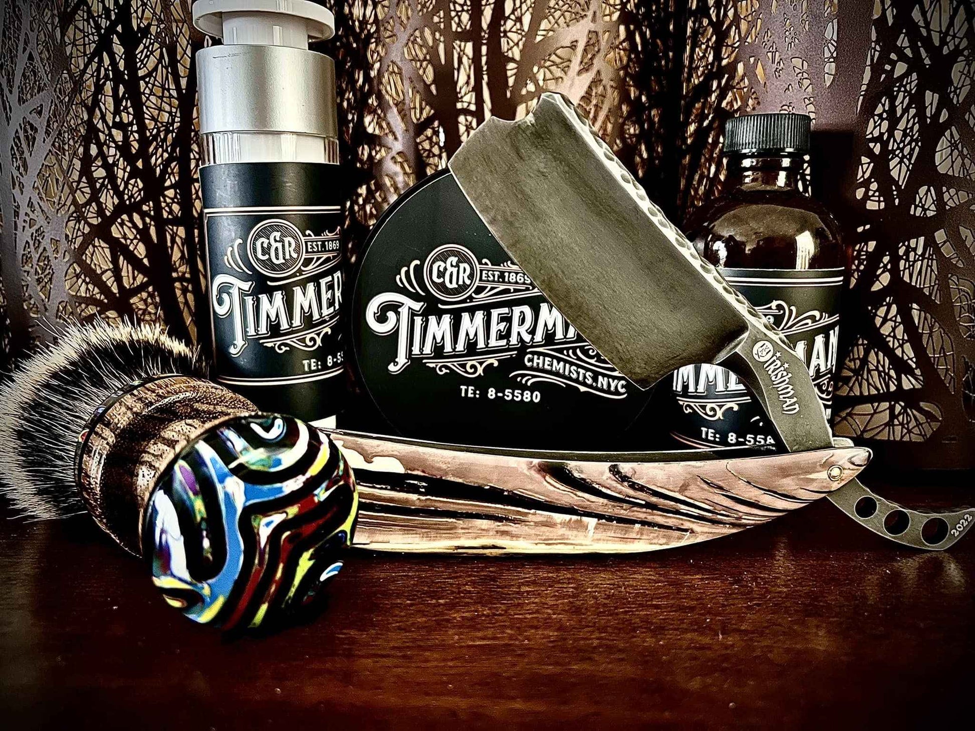 WhollyKaw Shaving Soap | Luxury Dense, Rich & Creamy Lather Tallow Wet Shave Puck Notes of Oud and Woods, Cashmeran, Cedarwood, Musk, Patchouli | Grooming and Skincare for Men 4 oz - Timmermann Black