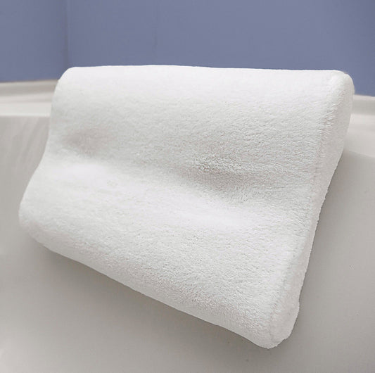 IndulgeMe Super Soft Non Slip Bath Pillow, Bonus Travel Case and Soft Removable Cover, Extra Large Suction Cups, Quick Drying Mesh, Bath Pillows for Tub, Neck and Back Support