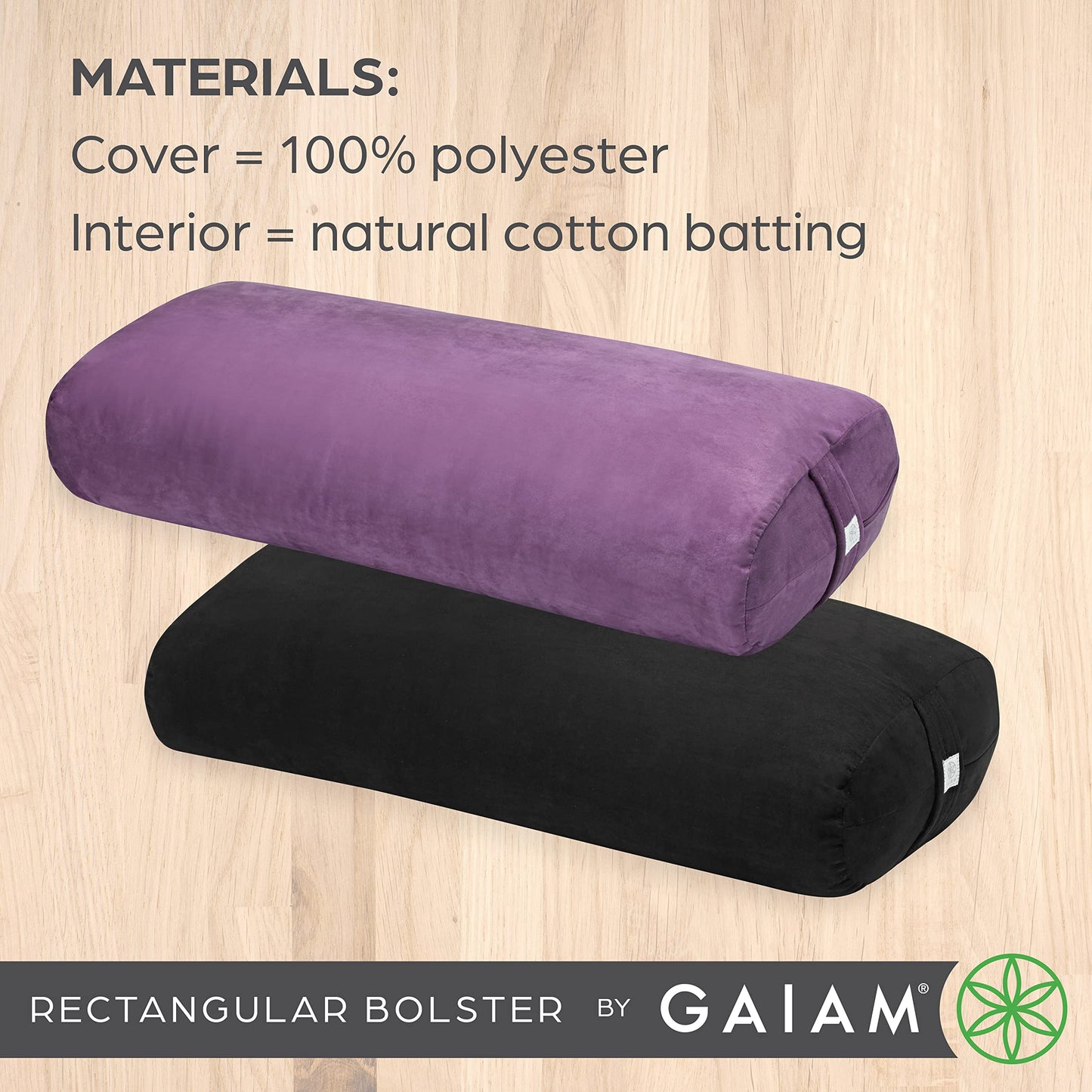 Gaiam Yoga Bolster Rectangular Meditation Pillow, Teal, 25 x 12 x 5