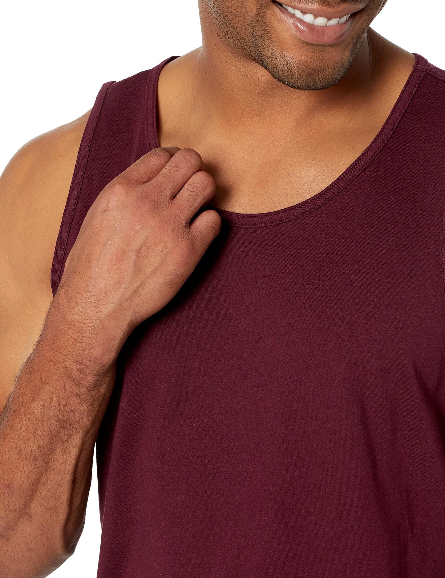 Amazon Essentials Men's Regular-Fit Tank Top, Burgundy, X-Small