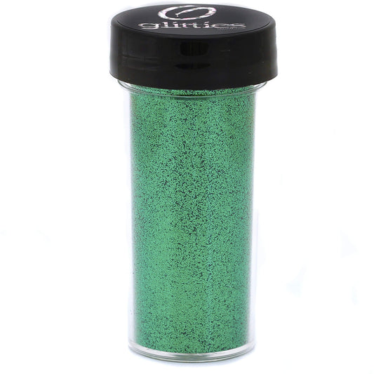 GLITTIES - Emerald Green - Loose Fine Glitter Powder (.008") - Great for Nail Art, Nail Polish, Gel, Gel Polish or Acrylic Nail Powder - Solvent Resistant - (30 Gram Jar)