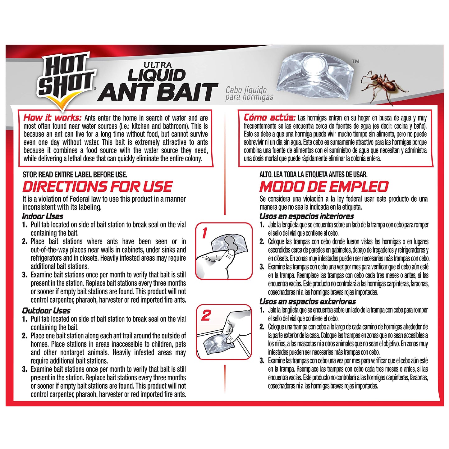 Hot Shot Ultra Liquid Ant Bait, 4 Count, 1 Pack