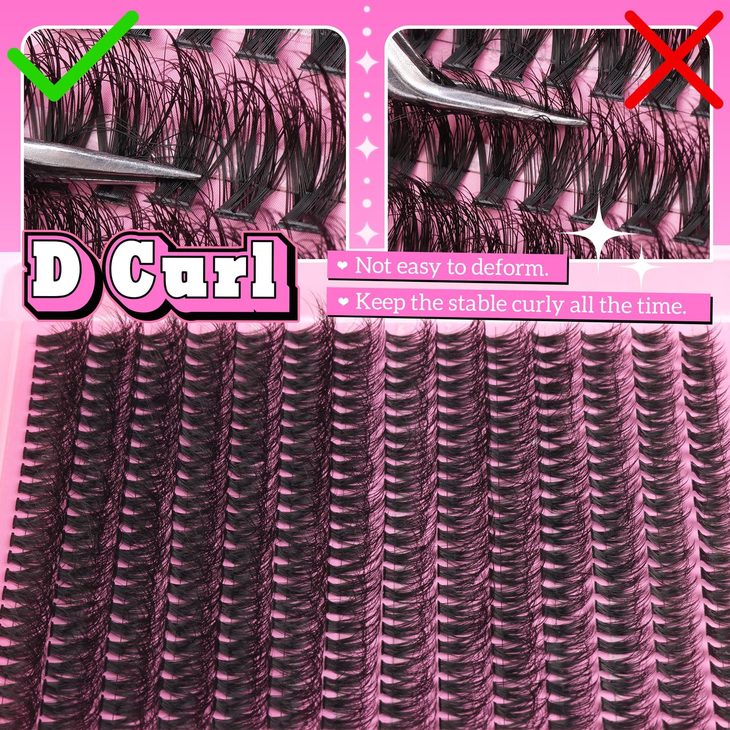 ALICE 336pcs Lash Clusters Fluffy Thick 60D Cluster Eyelash Extensions DIY Lash Extensions Wispy Faux Mink Individual Lashes Mix 10-18mm Long Eyelash Clusters