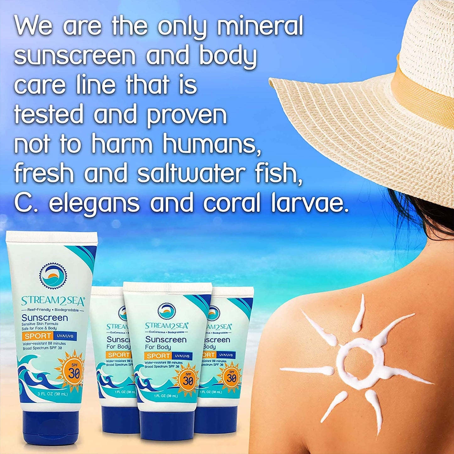 STREAM 2 SEA SPF 30 Mineral Sunscreen Biodegradable and Reef Safe Sunscreen, 3 Fl oz Non-Greasy and Moisturizing Mineral Sunscreen For Face Protection and Body Against UVA and UVB