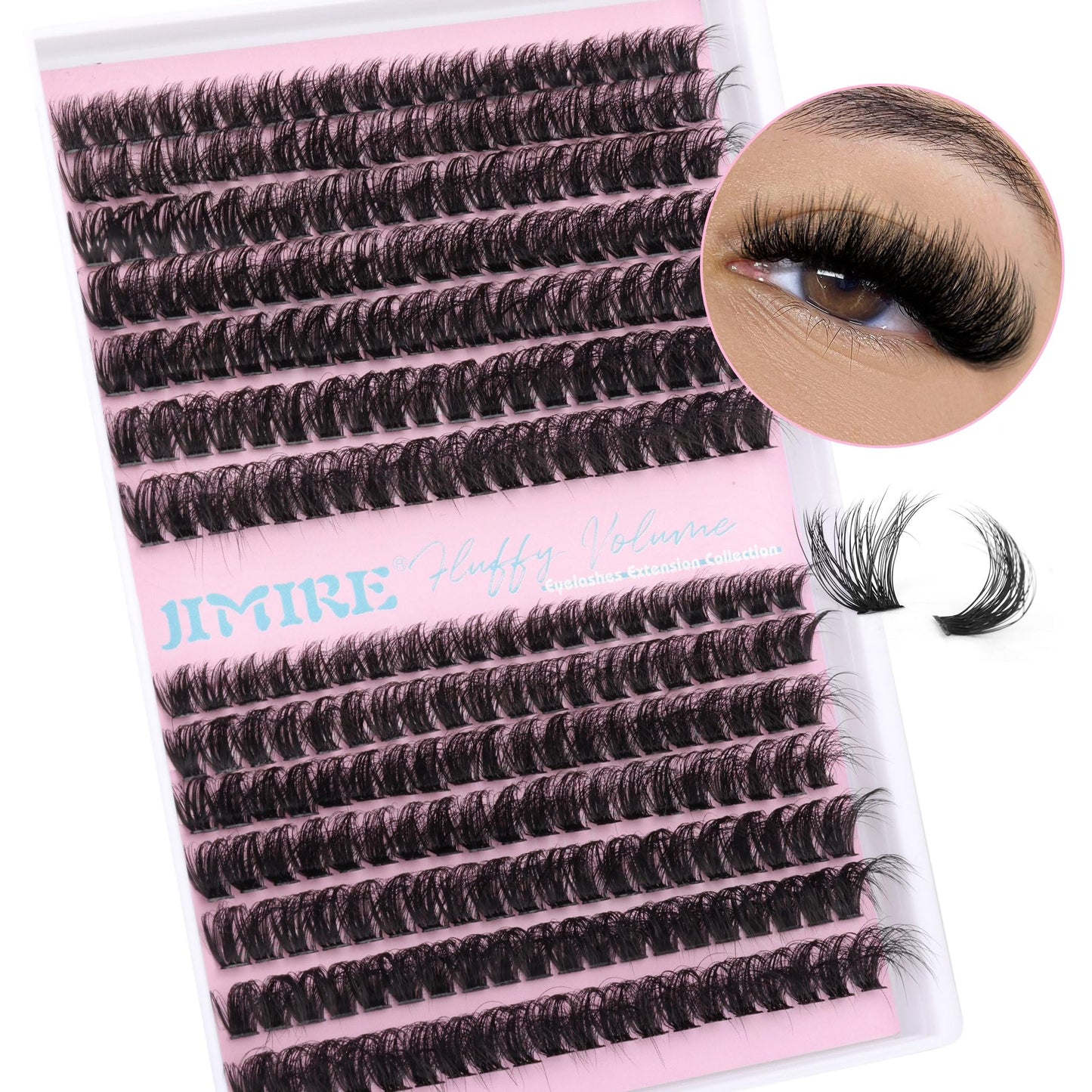 Lash Clusters Volume 80D Lash Extension Clusters 280Pcs Fluffy Cluster Eyelash Extensions Thick Mink Eyelash Clusters D Curl Wispy 10-16mm DIY Individual Lashes DIY at Home by JIMIRE