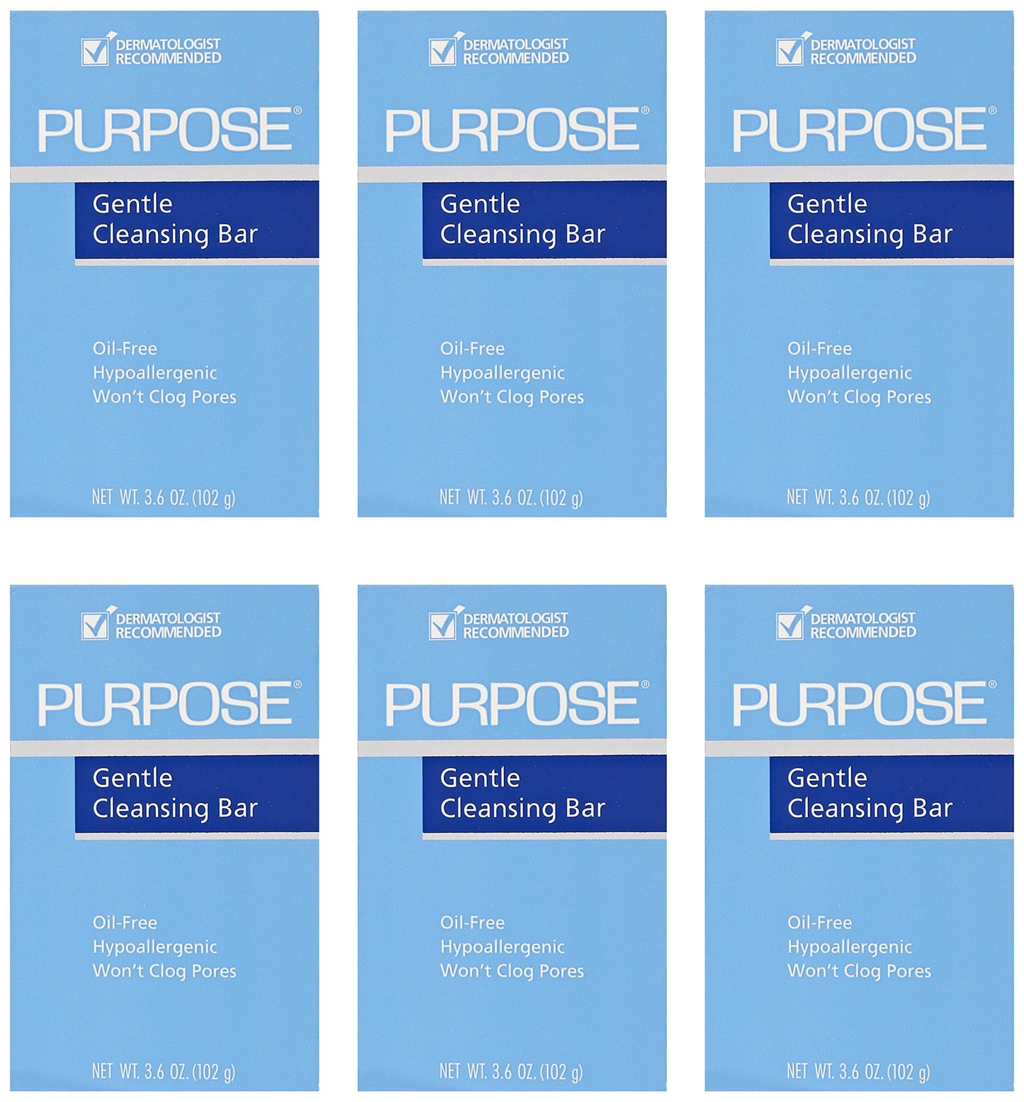 Purpose Gentle Cleansing Bar 3.6 Oz (6 Pack)