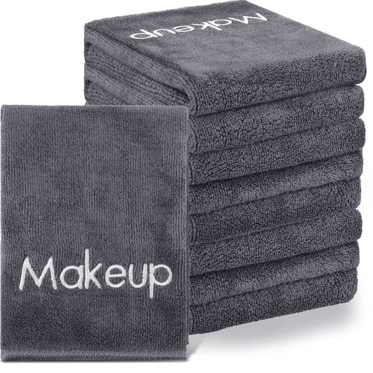 Shimeyao 20 Pack Makeup Washcloths Microfiber Makeup Remover Towels Reusable Quick Dry Face Wash Cloth Soft Washable Fingertip Facial Makeup Towels for Cleansing Hand and Make Up,13x13 Inch(Gray)