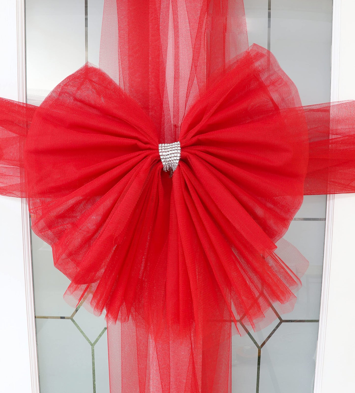 Christmas Concepts® DIY Decorative Door Bow with Diamante Decoration - Wedding/Parties/Christmas (Red)