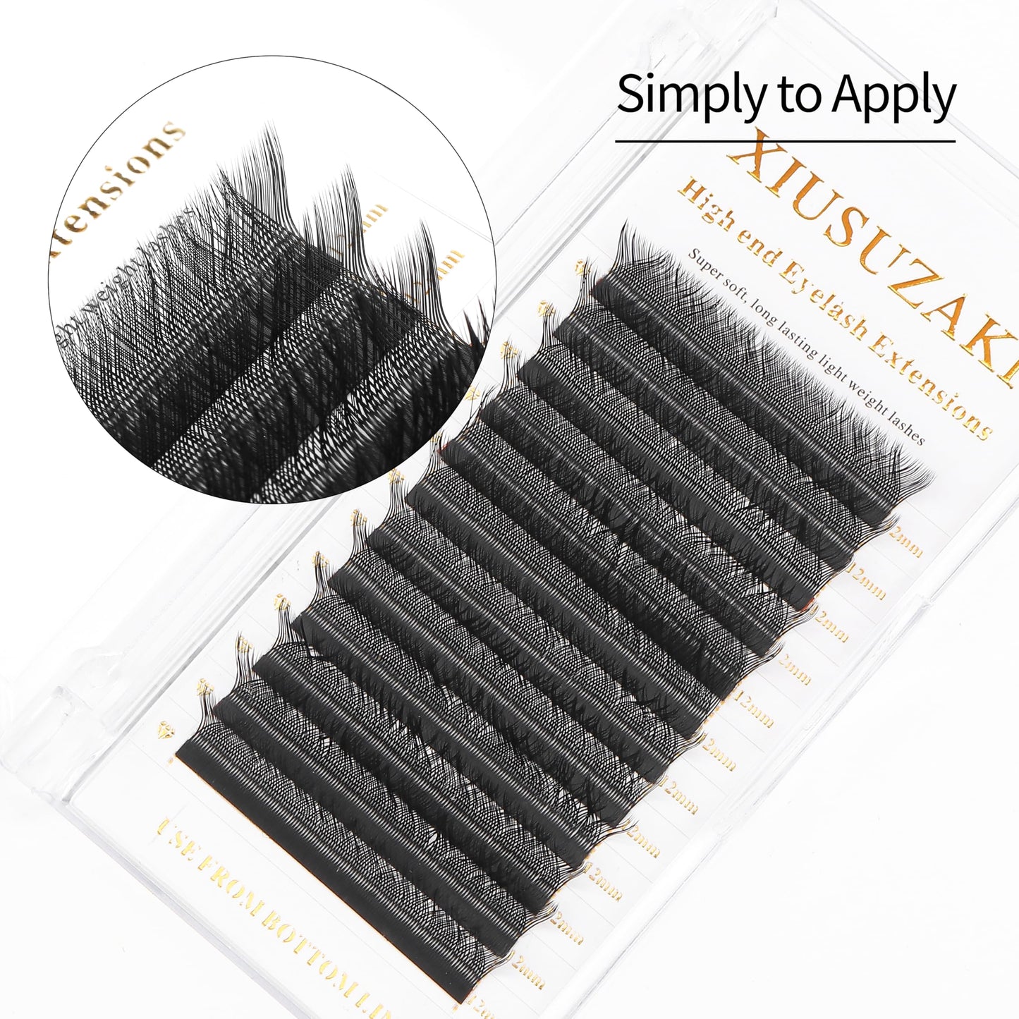 XIUSUZAKI W Lash Extensions Supplies 3D Eyelash Extensions W Shape 0.07mm Thickness L/LU Curl Mix 8-15mm Premade Fans Easy Fan Lashes Matte Black 12 Rows Crisscross Eyelashes(W-3D-0.07-L,8-15mm)