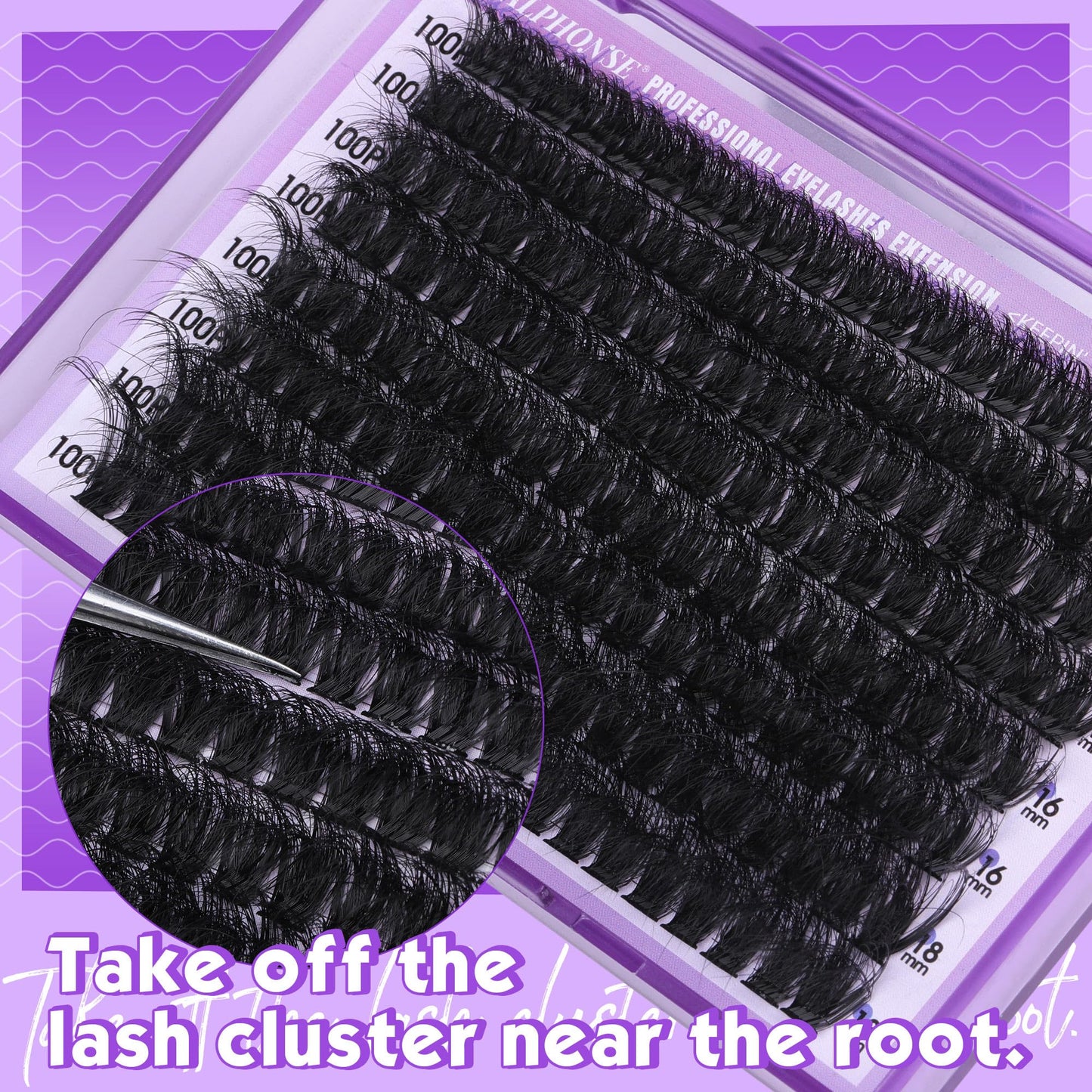 Fluffy Lash Clusters Kit 12-18mm Cluster Eyelash Extensions 100D Volume Individual Lashes Clusters Thick Lash Extension Kit 160pcs pestañas pelo a pelo with tweezers by ALPHONSE