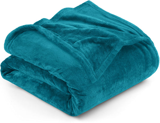 Utopia Bedding Fleece Blanket King Size Turquoise 300GSM Luxury Bed Blanket Anti-Static Fuzzy Soft Blanket Microfiber (90x102 Inches)