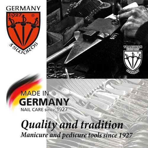 3 Swords Germany - brand quality 6 piece manicure pedicure grooming kit set genuine leather case black, Made in Germany